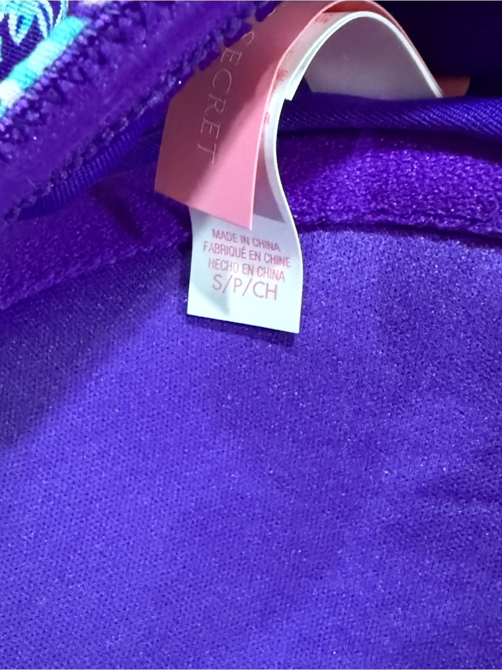 NWOT**** Victoria's Secret Purple Floral Bikini Top with Teal & Pink Accents - Picture 3 of 3